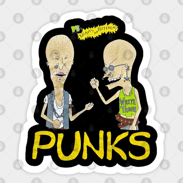 90s Cartoon - Beav Butt Head Punks - TV Show Sticker by nicklower